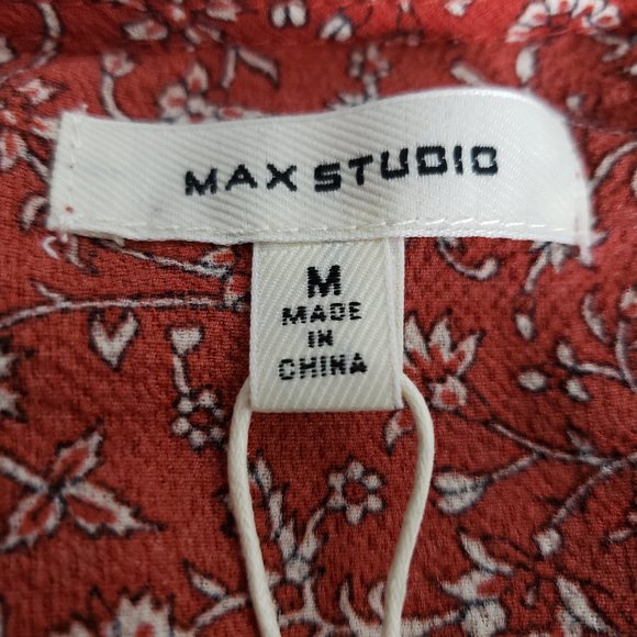 Max Studio Short Sleeve Floral Crepe Midi Dress - Picture 16 of 16